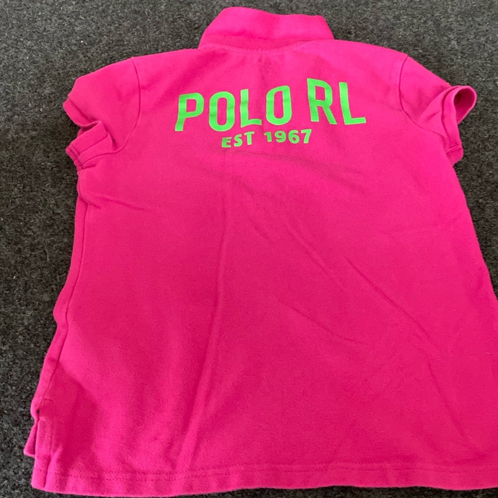 Cute pink and green polo with polo RL on the back est 1967